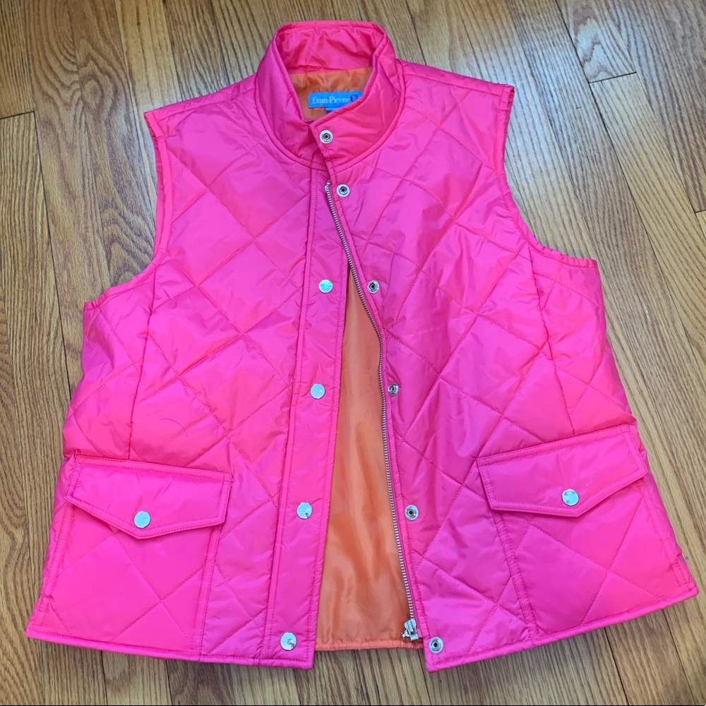 NWOT Evan Picone Pink and Orange L Vest - Never worn!